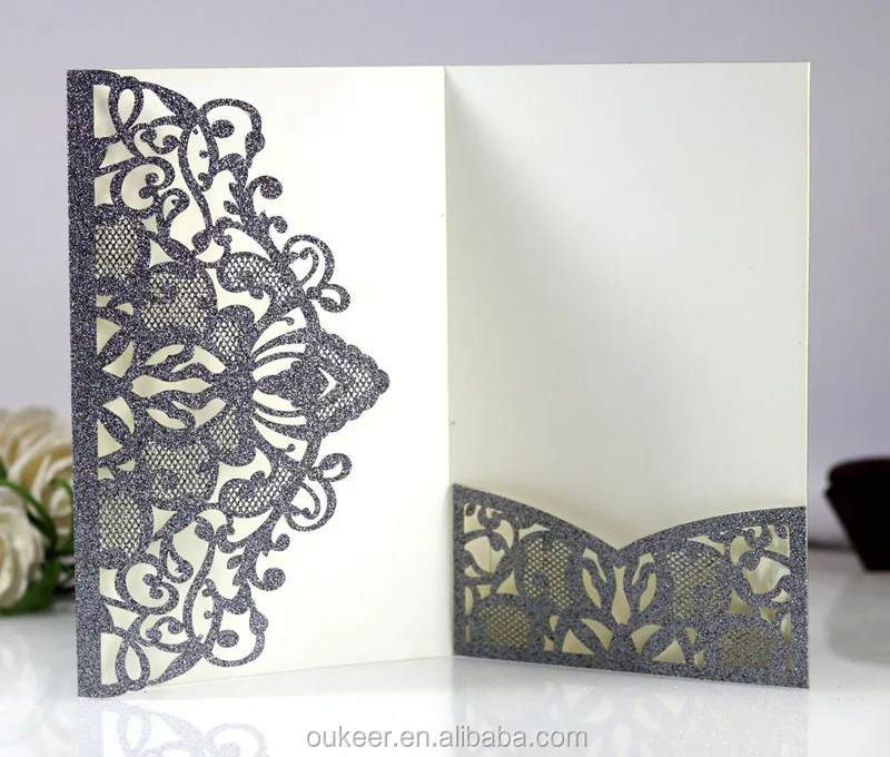 Personalized Hollow Out Wedding invitation Card invitation card wedding with glitter