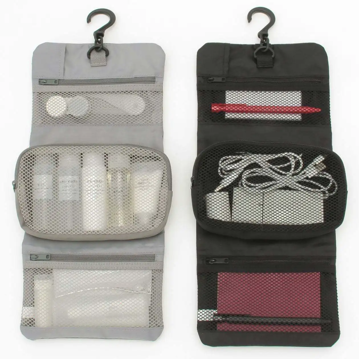 Custom Japanese Travel Hanging Hook Toiletry Cosmetic Make Up Bag Small Waterproof Storage Toiletry Buckle Rectangular Card Bag