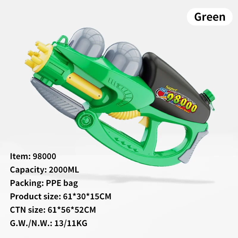 Hot Colorful Hand Pump Plastic Bottle Water Gun Red Cool Jet Toy Unisex Large Capacity Gatling Water Gun Toy Blaster For Kids