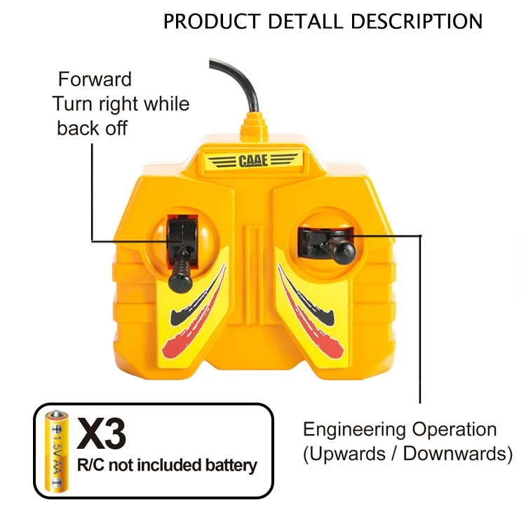 Wire controlled 1/36scale 4 Channels 2.4GHz hydraulic Excavation Engineering Vehicle RC Excavator Toys