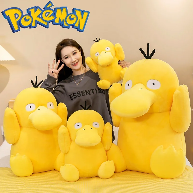 Big Size 60cm pokem-on Pikachu Psyduck Plush Toy Anime Duck Stuffed Doll Pillow Peluche Birthday Present Gift For Kids Children