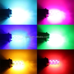 Silicone T10 LED Bulb SMD 2835 12SMD for Car Interior Light Dome Lamp Width Lamp Red+Blue two-color Strobe Flash