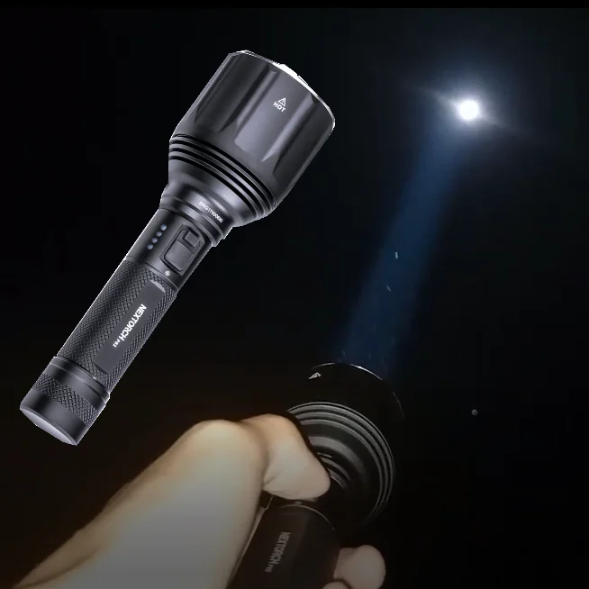 Long Range 1 km Hand Torch LED self defence outdoor power supply flash light 1200 lumen rechargeable flashlight