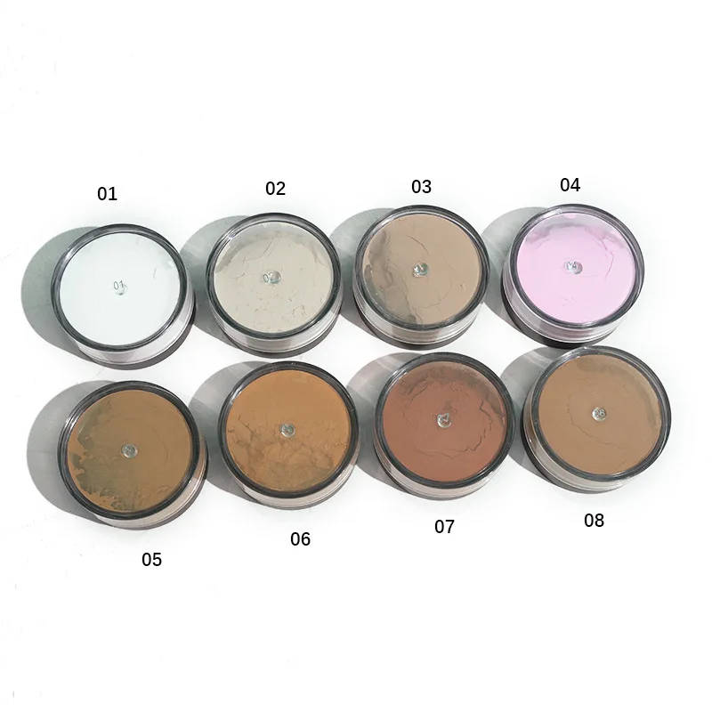 oil control vegan customized private label natural different shades  many skin tones coverage transparent pink loose powder