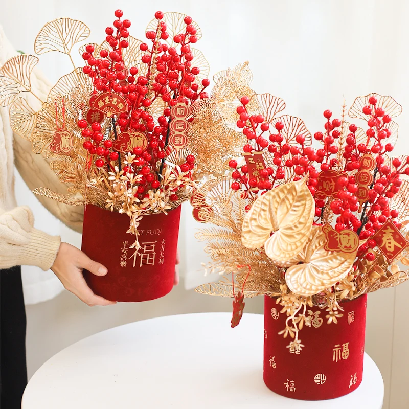 JAYWOOD Hot Quality Plastic New Year bucket Decorative bucket ornament