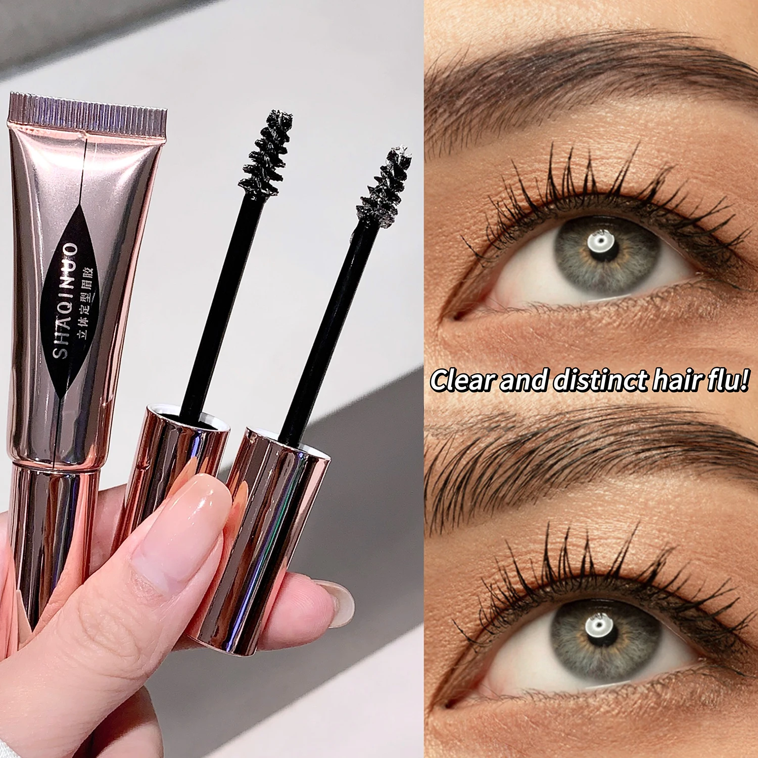 Hot Sale Clear Eyebrow Fixing Gel Brow Styling Gel Waterproof & Sweatproof Eyebrow Gel SHAQINUO Long Lasting Clear Brow