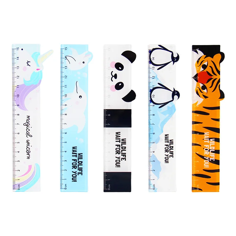 15cm Clear Sturdy Acrylic (PS Plastic) Ruler Set Easy-to-Read School Office Measurement Tool with Accurate Marking Kids Students
