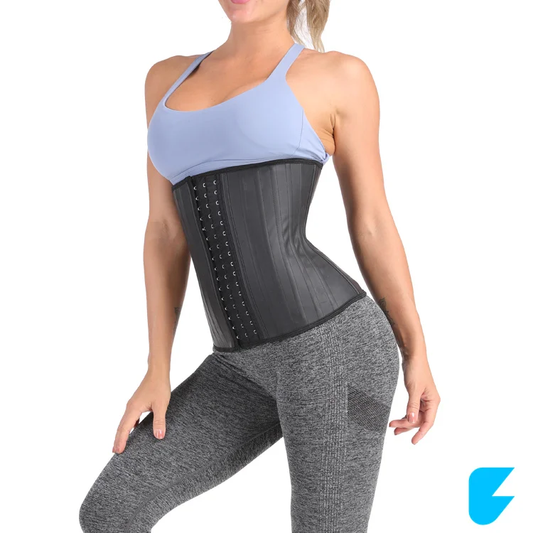 Showme Charming 100% Latex Waist Trainer Cincher Faja Girdle Slimming Body Shaper 25 Steel Boned Waist Trainer Corset