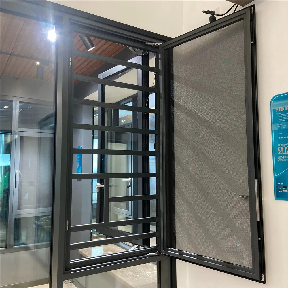 ZEKIN customized glass casement windows aluminum tempered glass horizontal opening tilt and turn window aluminum casement window