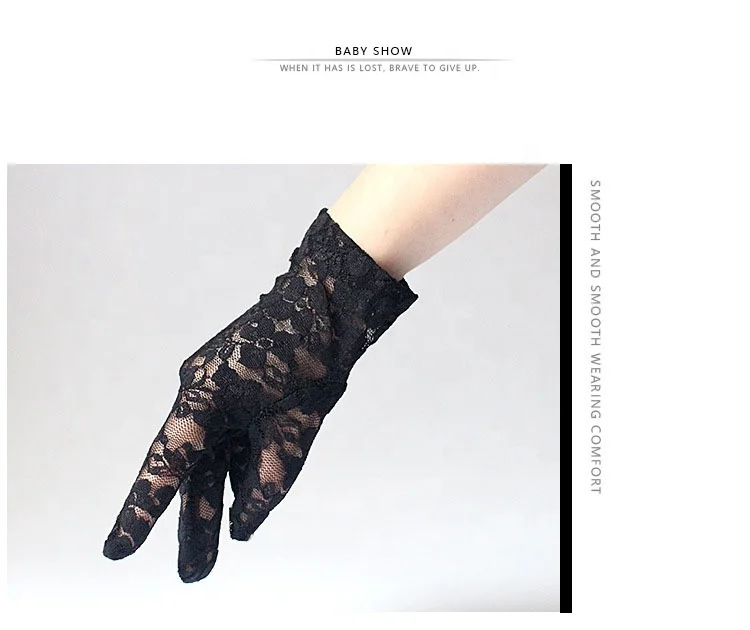 
Sexy Lace Gloves Short Paragraph Bride Wedding Ladies Outdoor Electric Car Sun Protection Gloves 