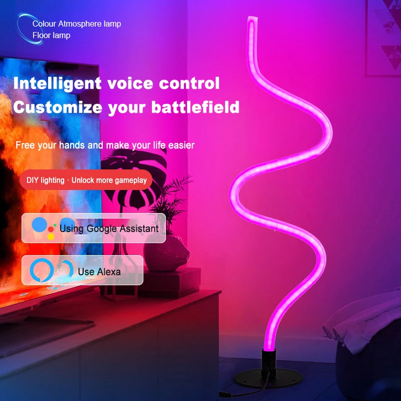 2024 New DIY WiFi-Enabled DIY RGBW Graffiti Corner Lamp Customizable Wall Light Gaming Floor Lamp