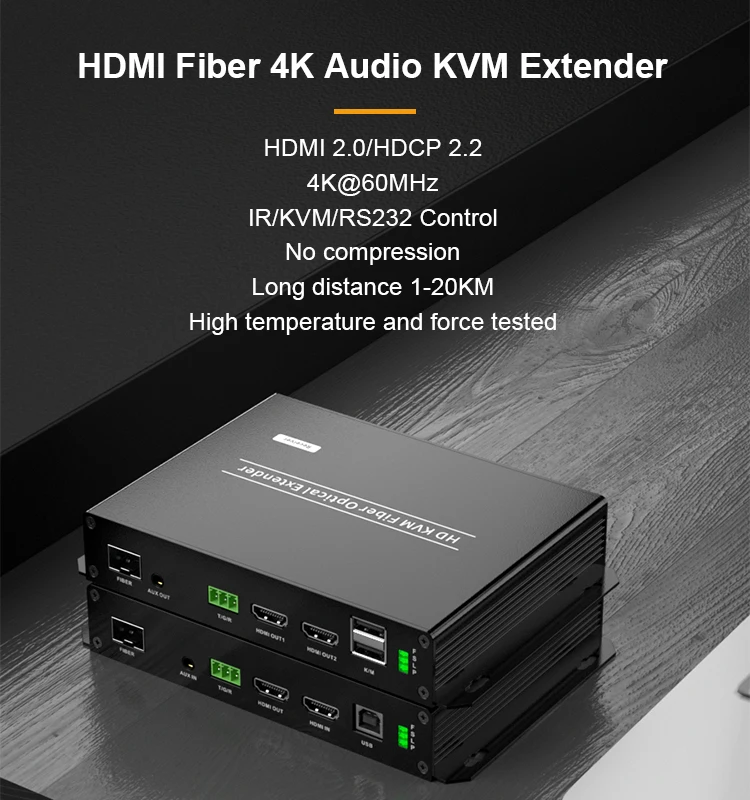 4K60HZ поддержка IR HDMI Loop Out удлинитель волоконно-оптический конвертер