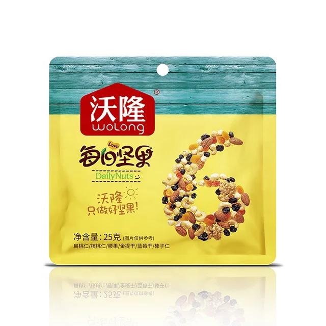 Wolong  175g roasted cashew almond nuts, mixed snack nuts with dried blueberry and raisins