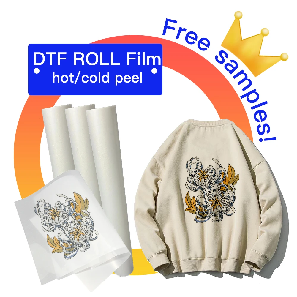 A3 A4 DTF Film Roll 30cm 33cm 60cm Printable Heat Transfer Vinyl Sheets Wholesale Cold Peel Heat Press PET Film for DTF Printer