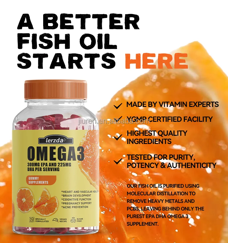 DHA Seaweed Oil Omega-3 Soft Gummies Promotes Sleep Soft Gummies Natural Brain Supplement