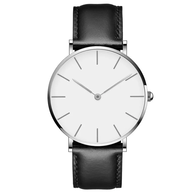  2021 New business leisure mens watches waterproof leather strap quartz watch oem wholesale custom your