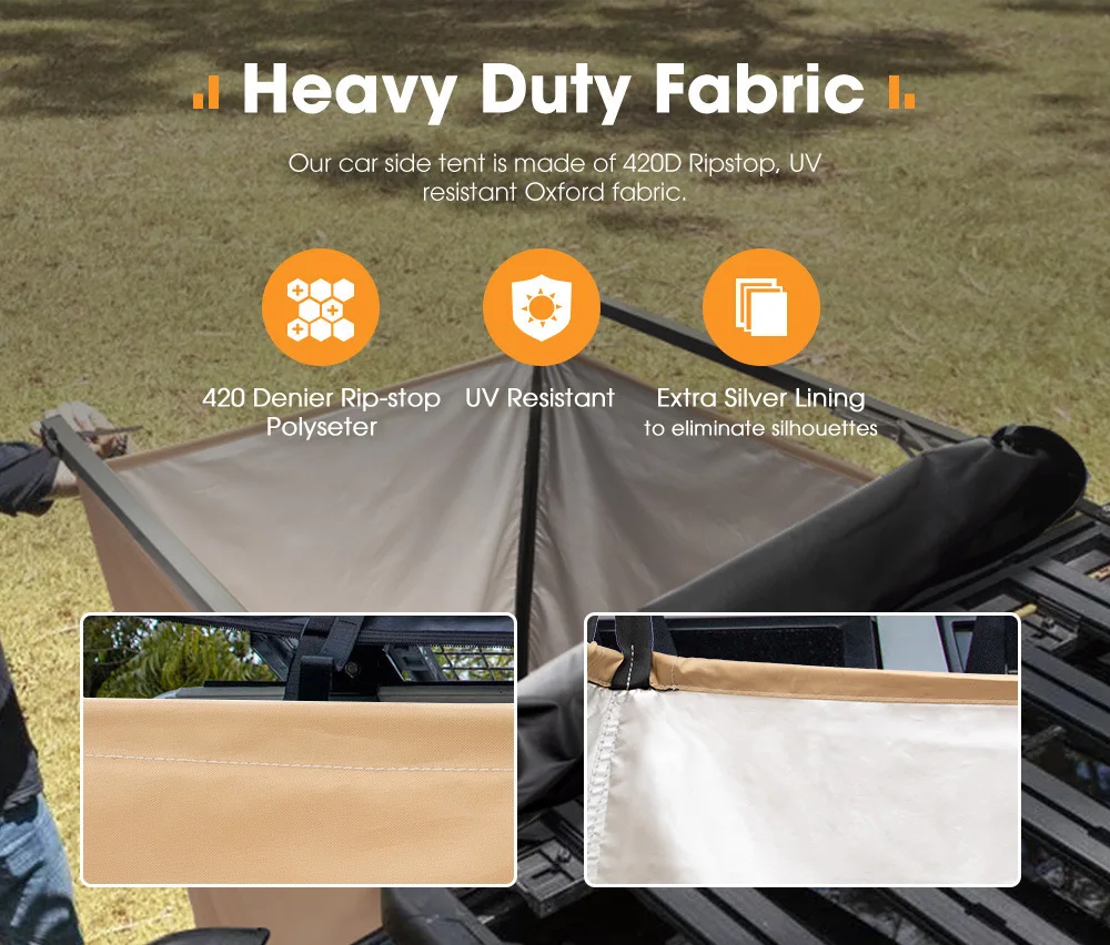 Yescampro Overland Equipment Car Side Shower Room 4wd Camp Accessories Car Shower Awning 4x4 Camping