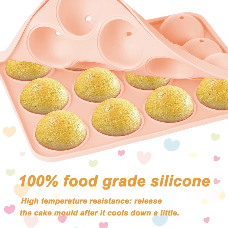 DIY Home Chocolate BonBon Kids Favorite Mold Lollipop Stick Candy Making Tray Rice Ball Ice Burger Spherical 3D Lollipop Mold