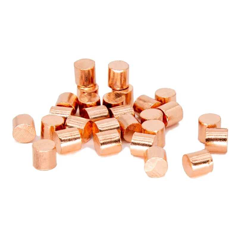 99.99% pure Copper evaporation pellets copper pellets in 3x3 mm 6x6mm size