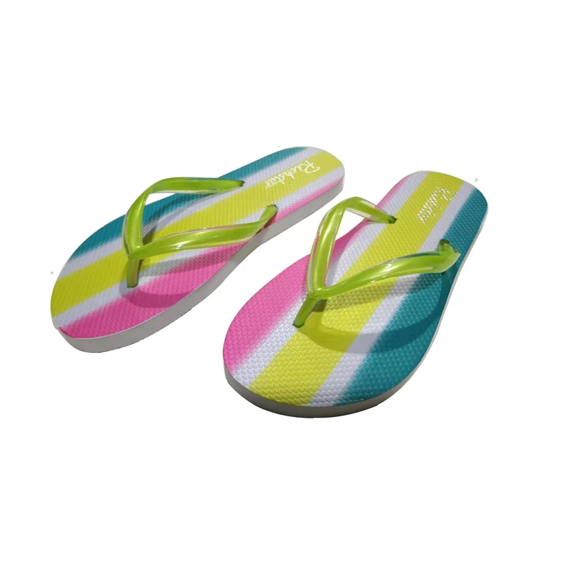 2020 Colorful women pvc shoes flip flop ladies flat beach slipper