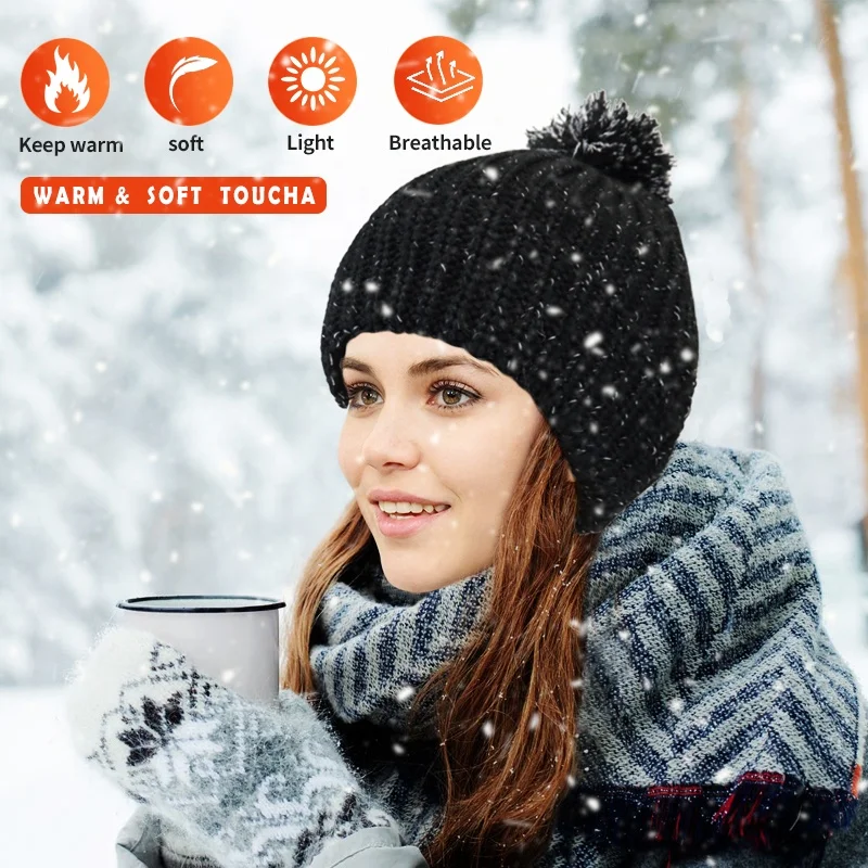Зимняя вязаная шапка унисекс теплая и мягкая эластичная Шапка-бини на заказ для мужчин женщин со светоотражающей
