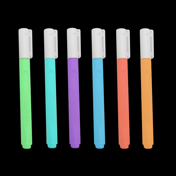 wholesale glow in dark fabric marker felt tips highlighter pen with custom logo for