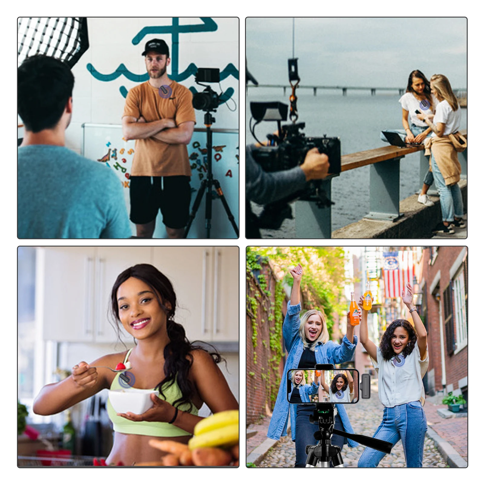 Hayner-Seek  Wireless Lavalier Microphone Plug & Play Noise Reduction Wireless Lapel Mic for iPhone, Charge Box, 60m (197 Feet)