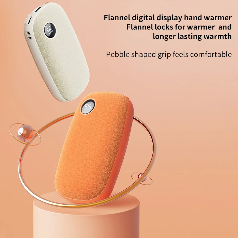 Оптовая продажа портативный зарядный USB-дисплей с цифровым дисплеем фланелевый электрический грелка для рук внешний аккумулятор 3600 мАч теплый