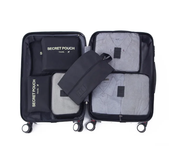 6 PCS Travel Storage Bag Set for Clothes Tidy Organizer Wardrobe Suitcase Pouch Travel Organizer Bag Case Shoes Packing Cube Bag