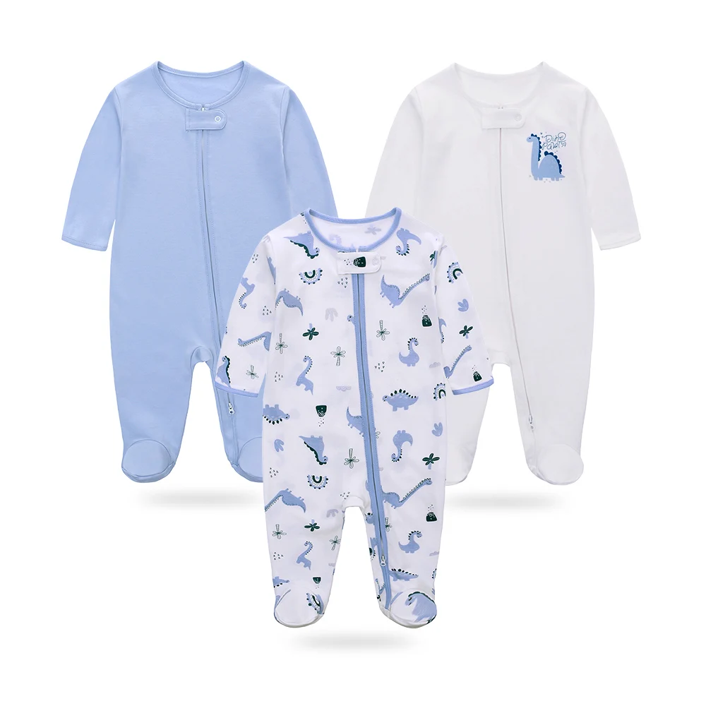 High Quality newborn Clothing  baby rompers with zipper 100% cotton long sleeve baby pajamas leg covered  baby clothes