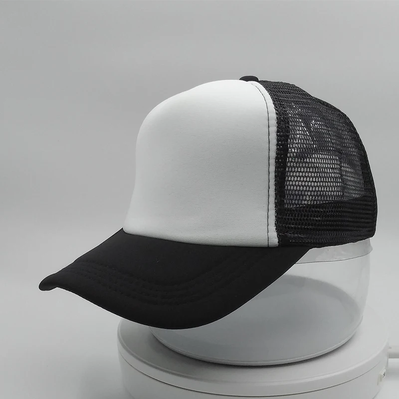 High quality Black  white  trucker mesh cap custom trucker cap