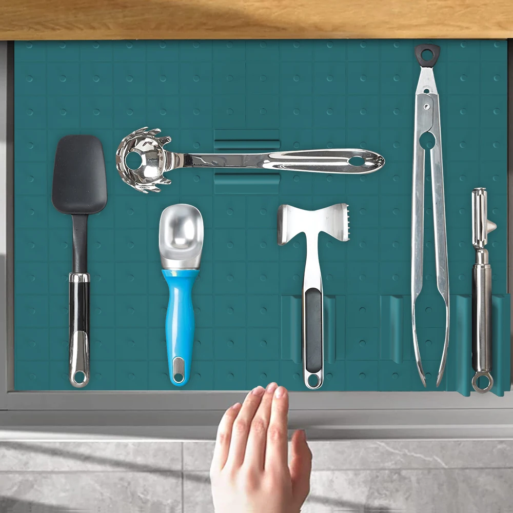 kitchen drawer mats cabinet shelf liner custom printing non-adhesive non slip waterproof pad silicone drawer liners