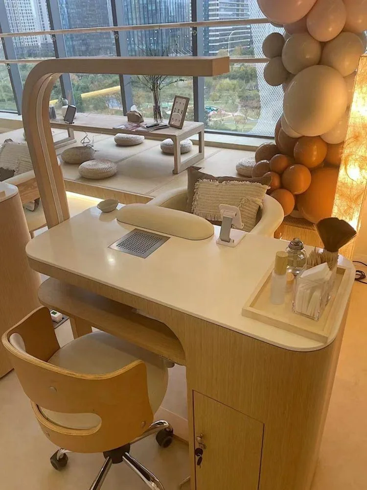 Nail Table Solid Wood Frame Manicure Table Desk Nail Supplies Japanese nail art table