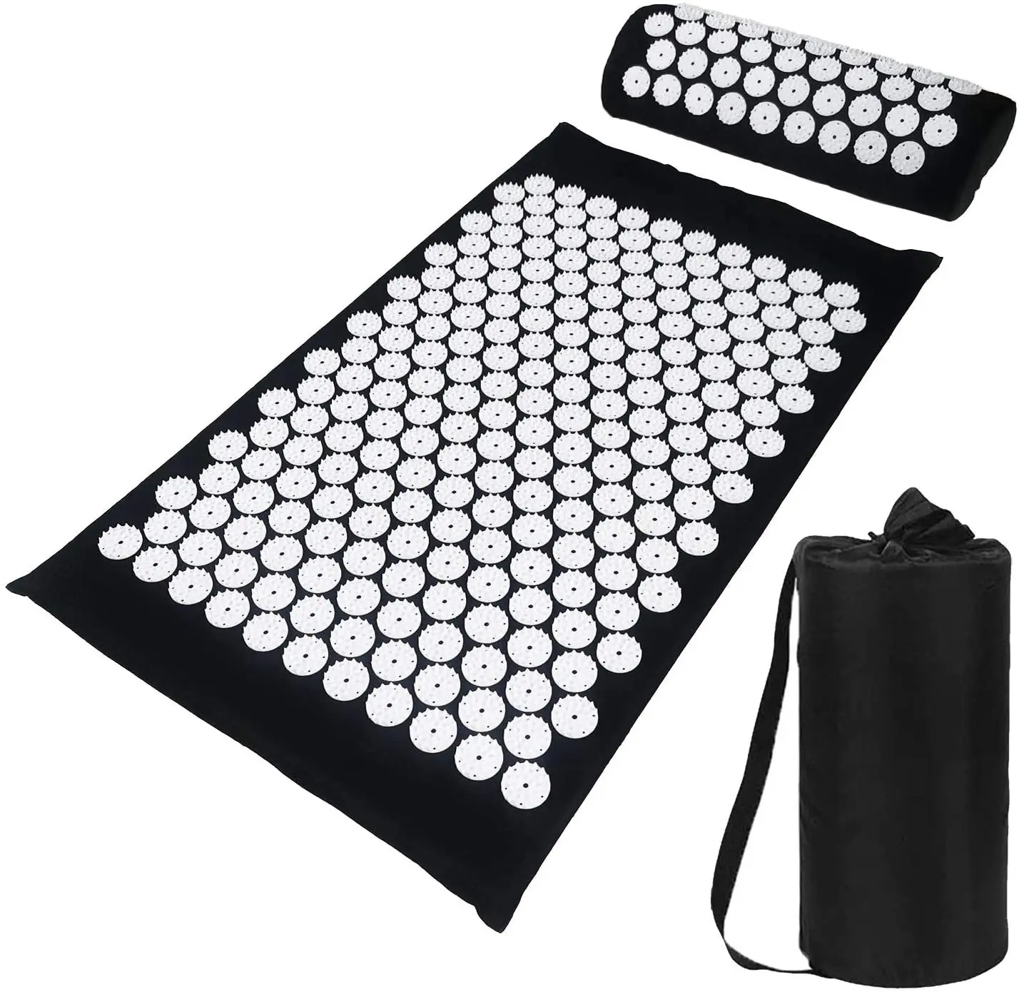
73x42.5cm Yoga Massage Cushion Neck Back Foot Massager Pain Stress Relief Acupuncture Mat Acupressure Mat and Pillow Set 