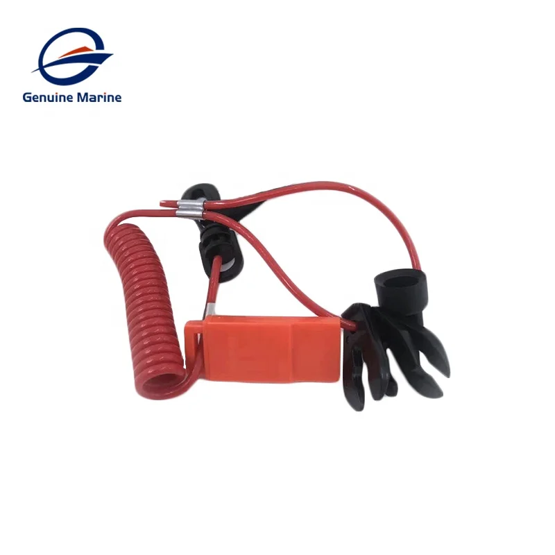 Genuine Marine Outboard Engine Stop Key With Whistle Wrist Strap For Boat