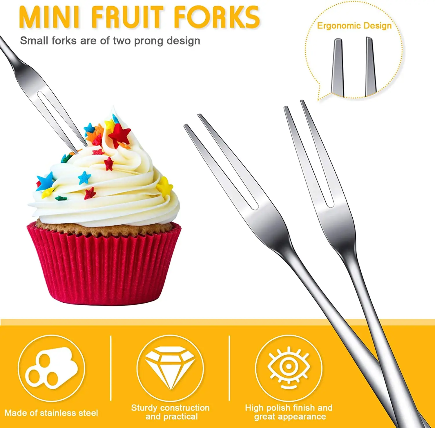 Wholesale Tasting Dessert Forks Kitchen Appetizer Cake Fruit Forks Set