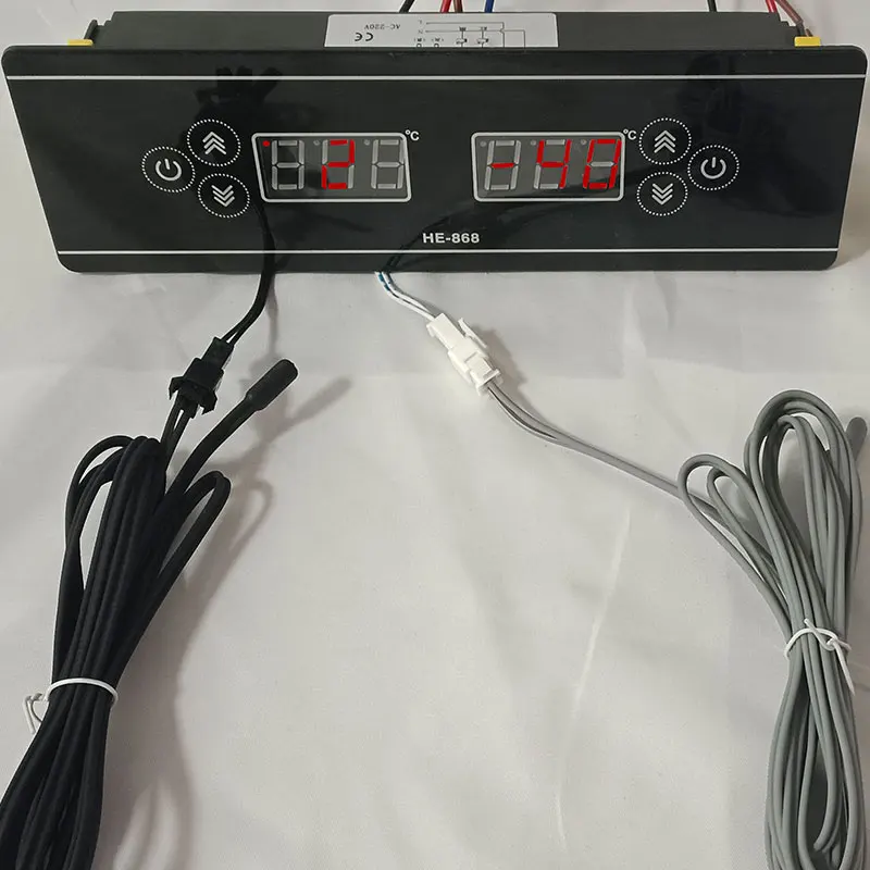 Longhey Dual Digital Temperature Controller Plastic Part For Refrigerators 220VAC 50/60HZ Heating Cooling Switch