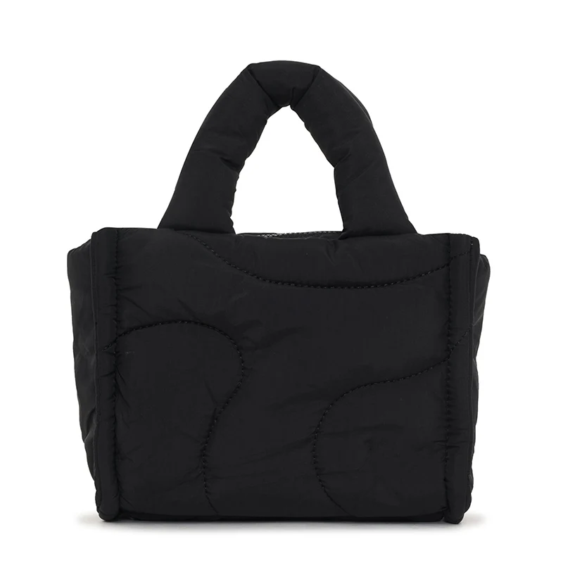 Lightweight Ladies Winter Custom Quilted Nylon Puffer Shoulder Tote Handbag Mini  Puffy Crossbody Bag