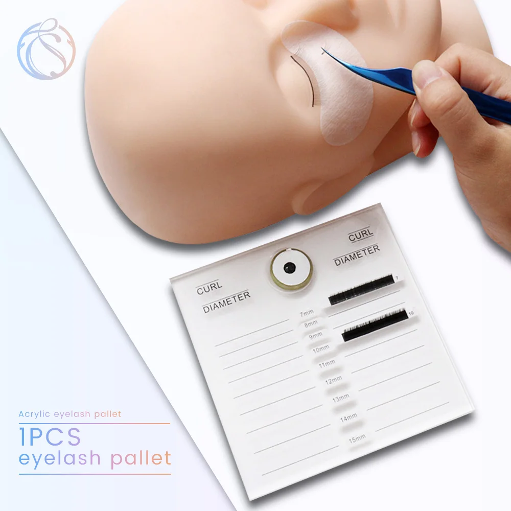 High Quality Individual Eyelash Glue Pallet Lash Adhesive Trays Eyelash Extension Pallet Acrylic Lash Tile Hand Plat