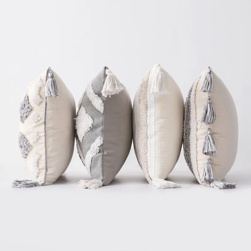 Boho Decor Luxury Cotton Cushion Covers Macrame Pillow Case Tufted Dakimakura Home Decor Tassel Throw Pillows Decorative Pillow