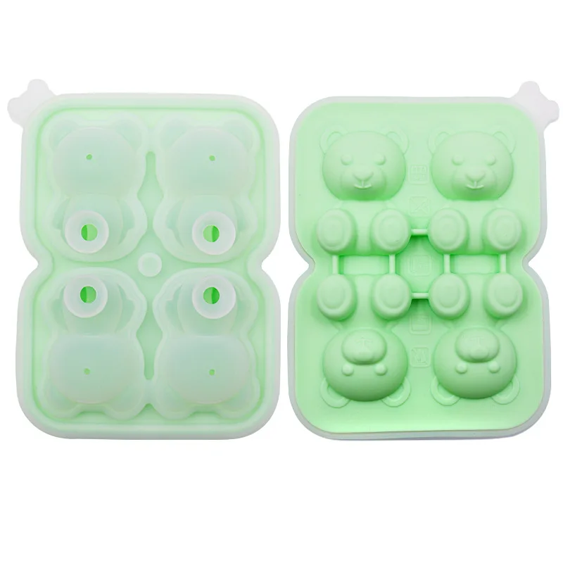 Diy Ice Cube Molds 3d Silicone Teddy Bear Ice Cube Tray Ice Cream Molds