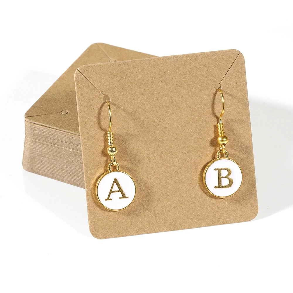 Earring Display Card Blank Kraft Paper Tags for DIY Ear Necklace Jewelry Selling Small Business Packaging Supplies