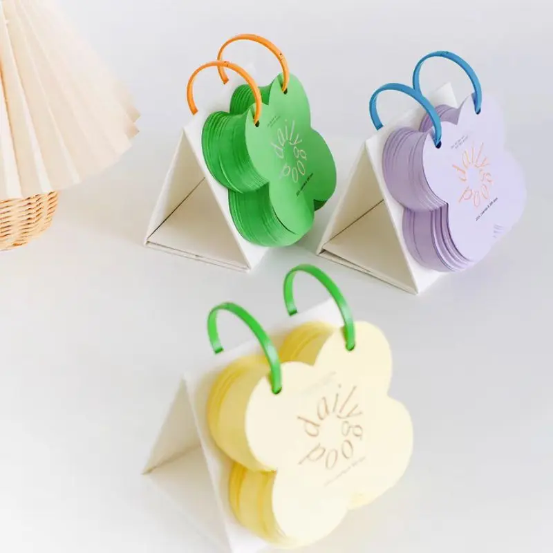 Green 365 Days Calendar New Design Die Cut Shape Ring Binding Small size Desk Calendar For Gift Promotional Gift Calendar