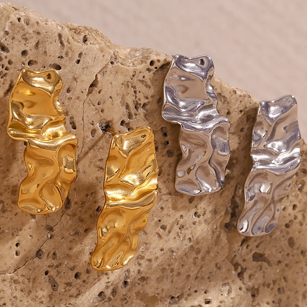 Irregular Square Stud Earrings for Women Tarnish Free Jewelry Aretes Y Accesori Por Mayor