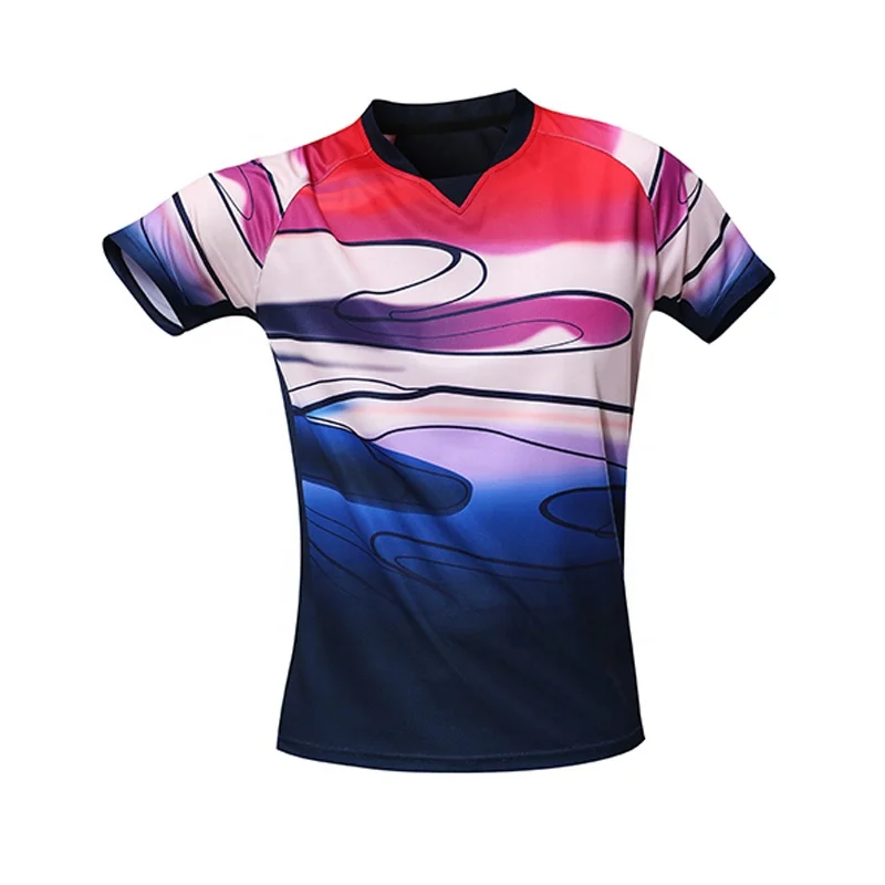 
custom design reflective tracksuit badminton wear crewneck sweatsuit unisex cotton shirts t Table tennis jersey uniform 