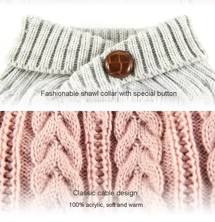 hot sale wholesale manufacturer cute warm classic cable knit pet cat dog sweater clothes apparel