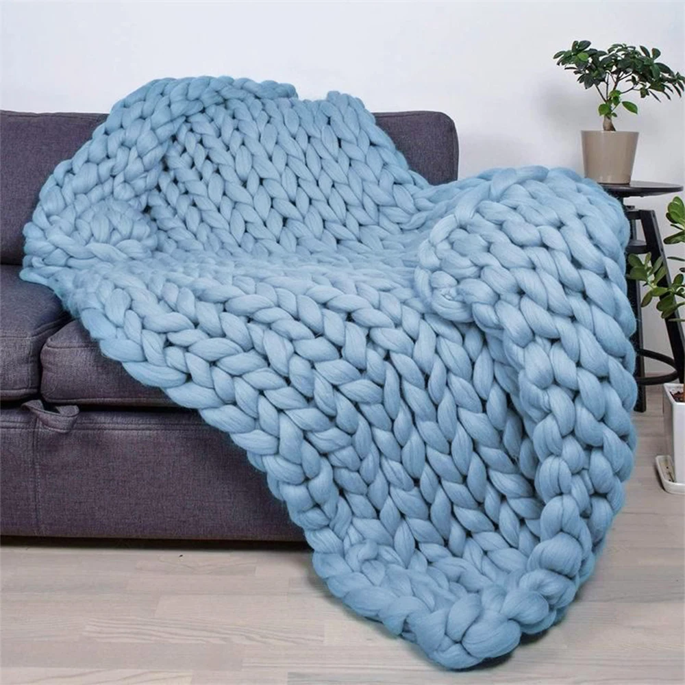 Bedroom Decor Fashion Bulky Handmade Soft Knitting Throw blanket Knit Chunky Blanket for Gift