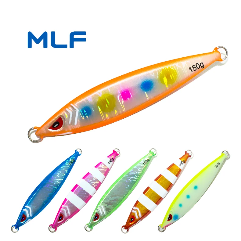 80g 100g 120g 150g 180g Metal Fishing Lure Baits Luminous Glow Sea Bass Saltwater Jigging Lure Tackle