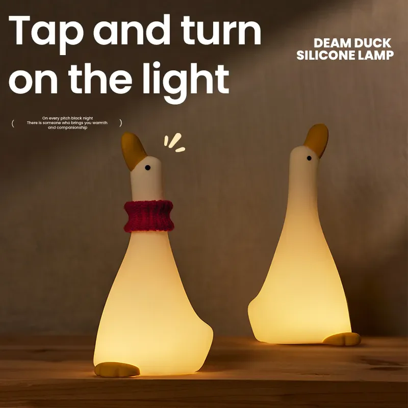 New Design Wholesale Hot Sale Silicone Night Light USB Charging Baby Room Dream Duck Led Night Lamp Sleep Night Light For Kids
