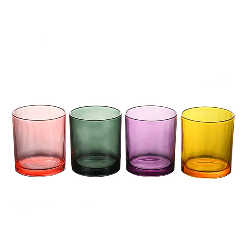 Manufacturing Empty Colorful Glass Candle Holders Glass Jar For Candle Making Wholesale